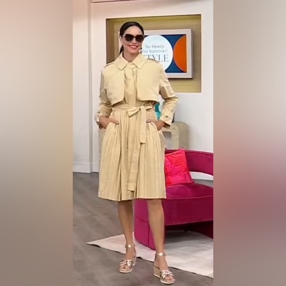 $200 Jhoan Sebastian Pleated Grey Trench Coat NEW Jacket Small - Picture 2 of 6